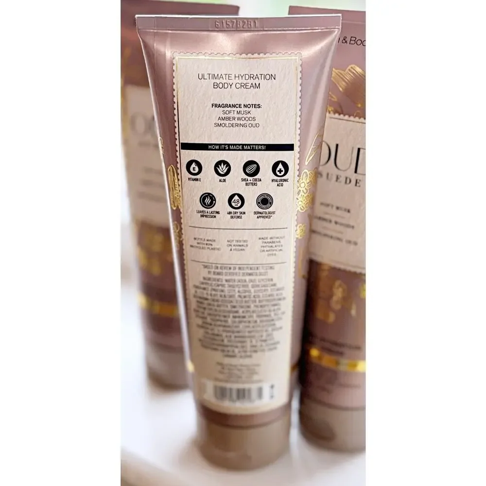 Bath & Body Works Oud Suede 8 oz Ultimate Hydration Body Cream x3